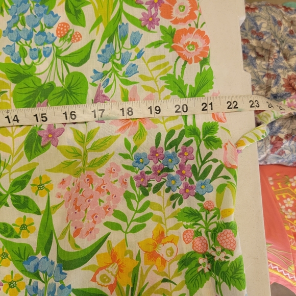 Vintage 40s/50s Floral Cotton Wrap Housedress Side Pocket L - Picture 8 of 9